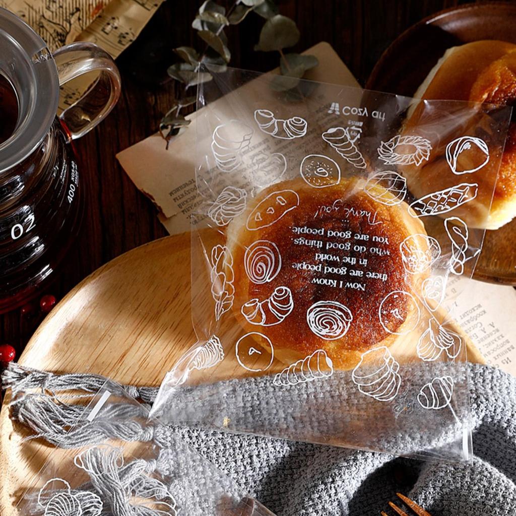 100 szt. - Drukowana samoprzylepna torebka na ciasto i pieczywo