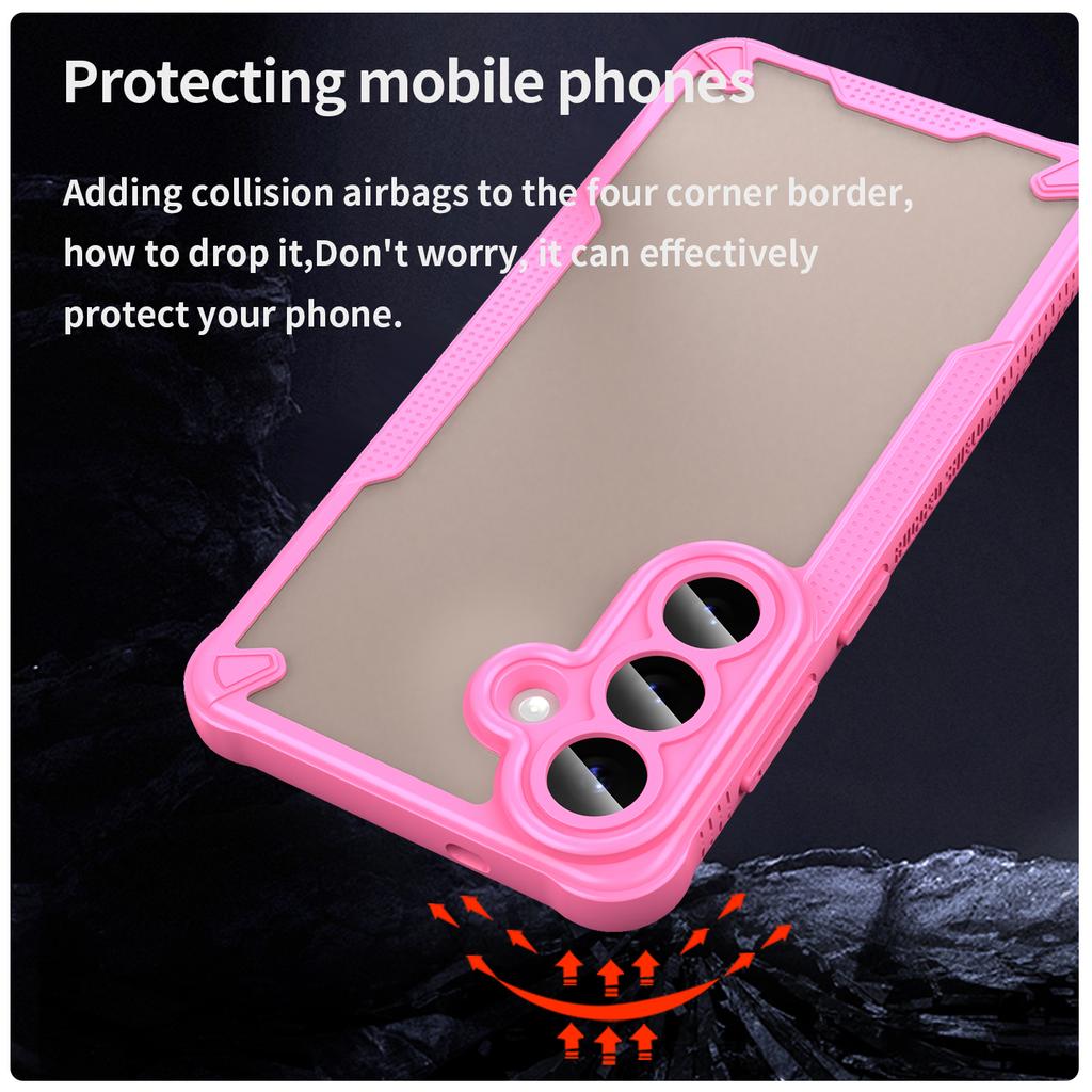 For Samsung Galaxy S26+ Case PC + TPU Semi-Transparent Frosted Finish Protective Phone Cover