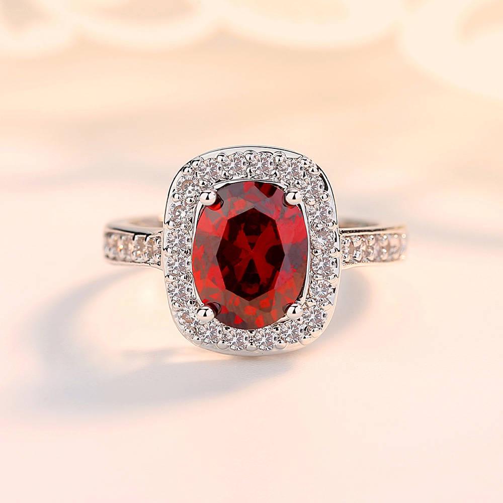 Oval Zircon Ring Living Ring Exaggerated Personality Jewelry Female Open Ring