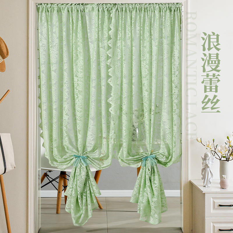 French-style Romantic Lace Blinds, No-drill Velcro Closure, Bedroom/balcony Privacy Curtains