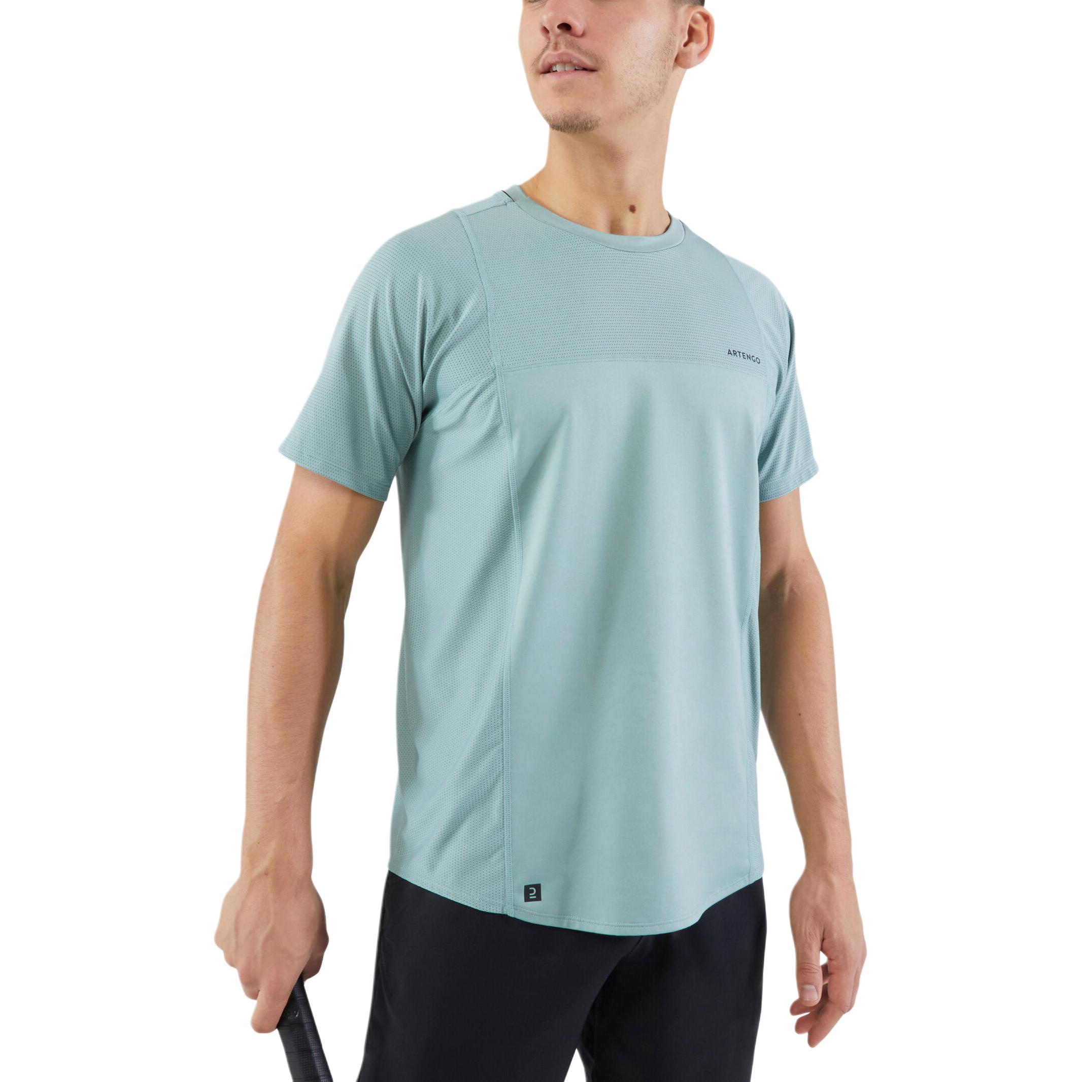 

DECATHLON ARTENGO Gaël Monfils RN Crew Neck Breathable Quick Dry Short Sleeve T-Shirt Men s Azure L-180/100A