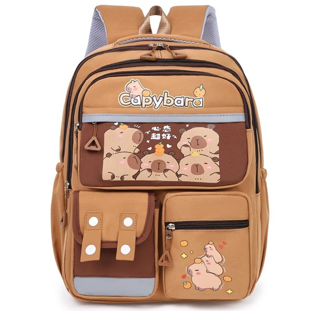 

Nylon Cute Animal Bookbag Large Capacity Student School Bag Daypack Capybara Backpack Teenager Style4