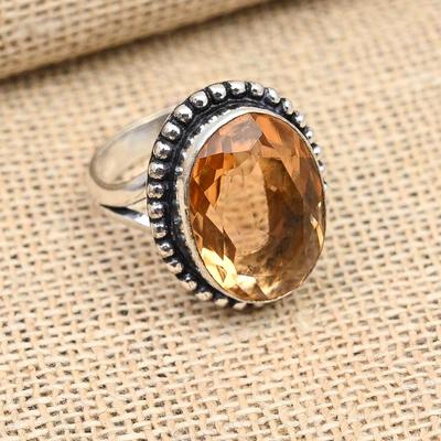 Wunderschöner Morganit-Edelstein-Ring aus 925er-Sterlingsilber für Damen