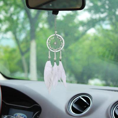 Drömfångare Bil Interiör Hänge Gudinna Kreativ Mode Backspegel Hängande Fjäder Hängande Dekoration