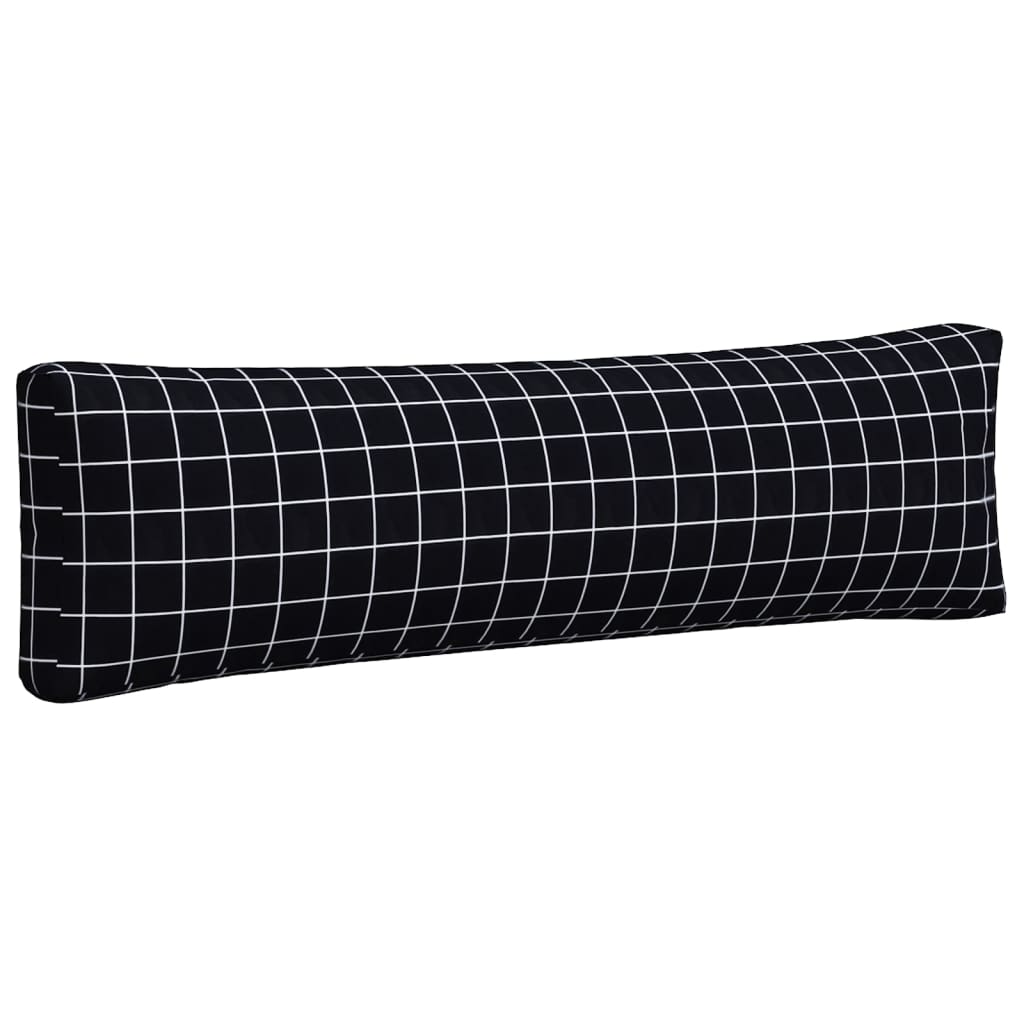 Pallet Cushions 2 Pcs Black Checkered Pattern Oxford Fabric