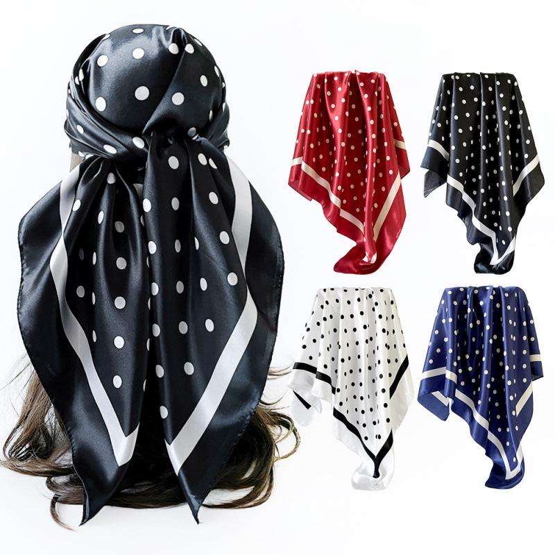 Wave headscarf women's artificial silk scarf 90 large square scarf satin shawl scarf