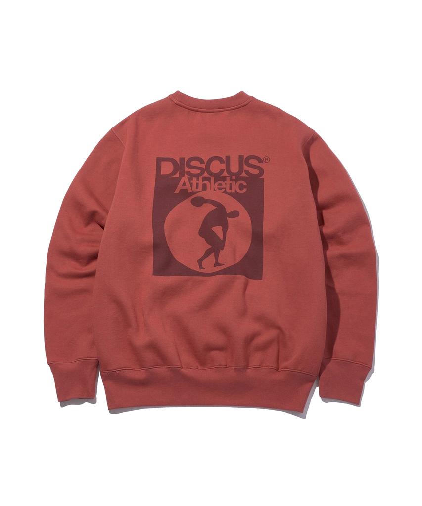 DISCUS ATHLETIC Brushed Regular Fit Vintage Logo Sweatshirt Brick Red