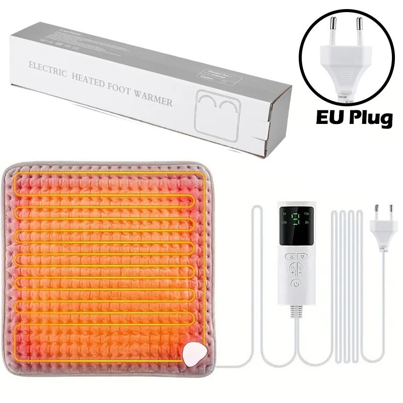 

Электрическая грелка для ног Мягкое плюшевое термоодеяло Зимний бытовой коврик для подогрева ног Массажер с горячим компрессом с пультом дистанционного управления