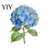 Polished Corner Brooch Pin, Enamel Hydrangea Shape Lapel Edges Backpack Flower Decorative Badge for Coat Collars Scarves Canvas Bags Artistic Floral