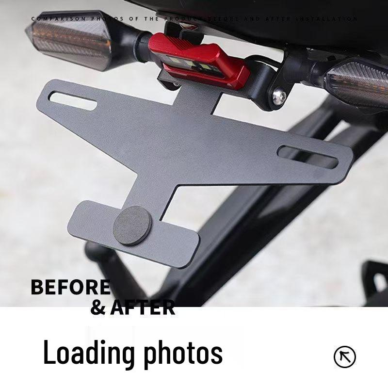 Qianjiang Sai 250/150 Rear Stainless Steel License Plate Holder, Short Tail Modification, Foldable & Thickened