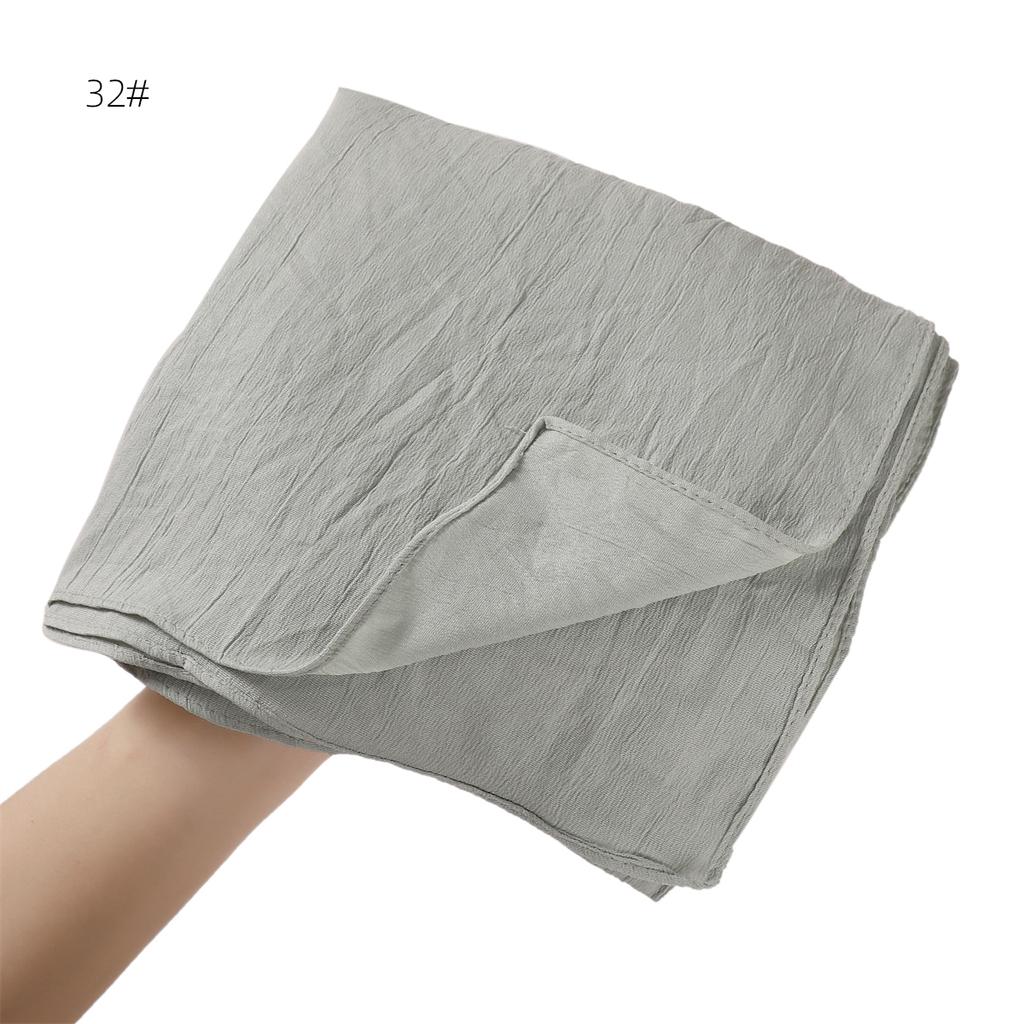 High Quality Breathable Elastic Wrinkle Long Scarf Women Plain Color Polyester Crinkle Soft Hijab Muslim Ladies Turban Headwraps