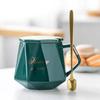 Luxury Ceramic Coffee Mug Set with Lid and Spoon
