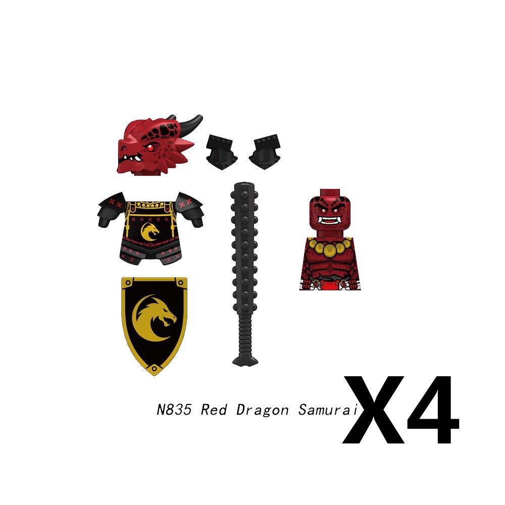 Medieval Castle Soldier Action Figures Building Block Dragon Anime Knight Accessory Warhorse Militia Helmet Shield Toy Gift S015