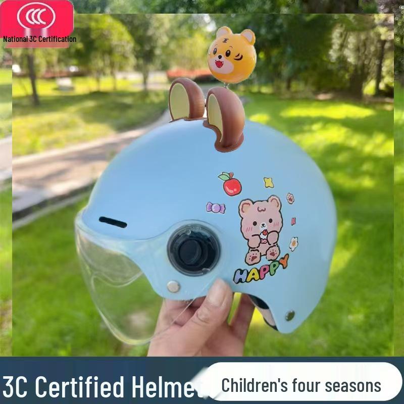3C Certified Lightweight Electric Vehicle Helmet for Kids, Summer Half Helmet, Comfortable and Cute Safety Helmet for Boys and Girls