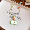 Koreaanse Retro Parel Strass Kwast Choker met Bloem Strik Design