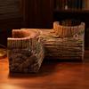 Fish Tank Tunnel Wood Grain Fish Tank Corner Tunnel Two Hole Aquarium Underground Tunnel Cave Fish And Shrimp Shelte Decoration