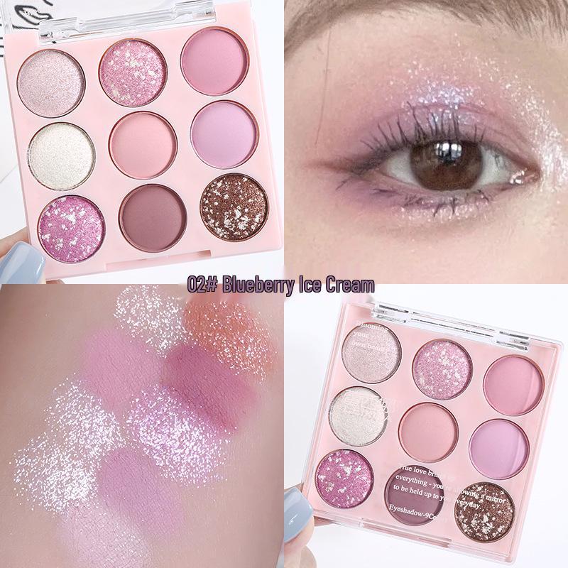 

Палетка тіней та хайлайтера Pure Desire - 9 кольорів з шимером, матових, земляних тонів та з глітером для початківців