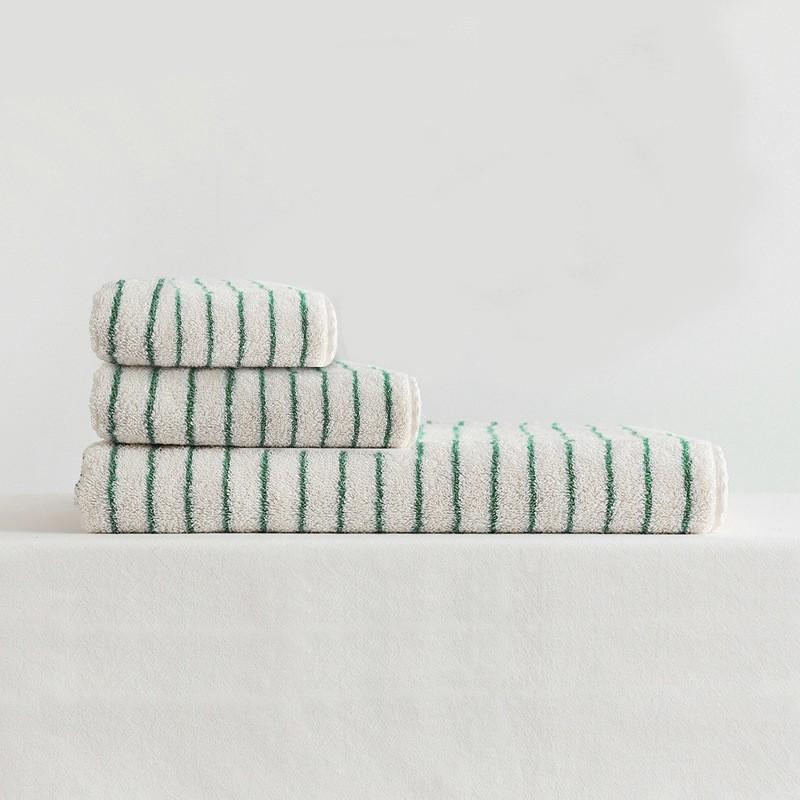 Premium Cotton Striped Towel Set Thick Absorbent Antibacterial Bath Hand Face Home Gym Travel