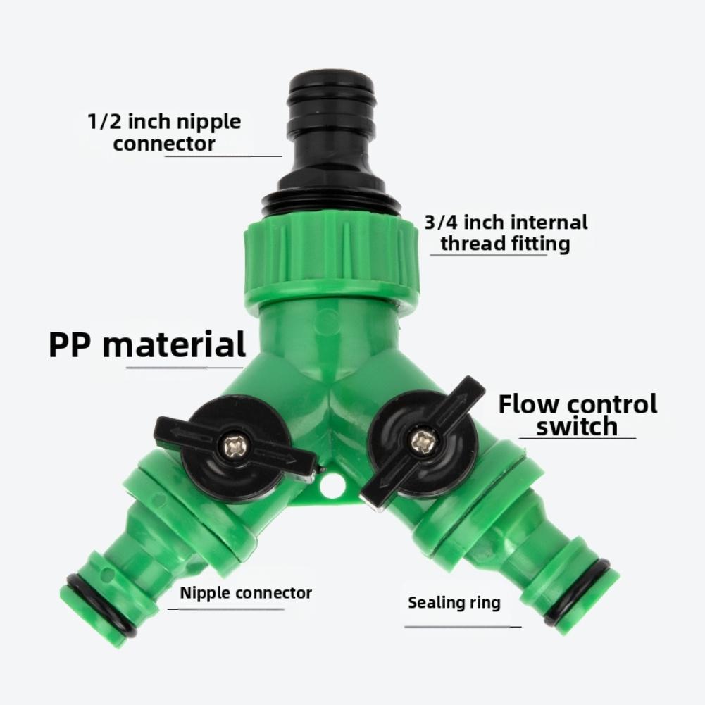 ABS Plastic Construction 3-way Hose Splitter Inner Sealing Rings