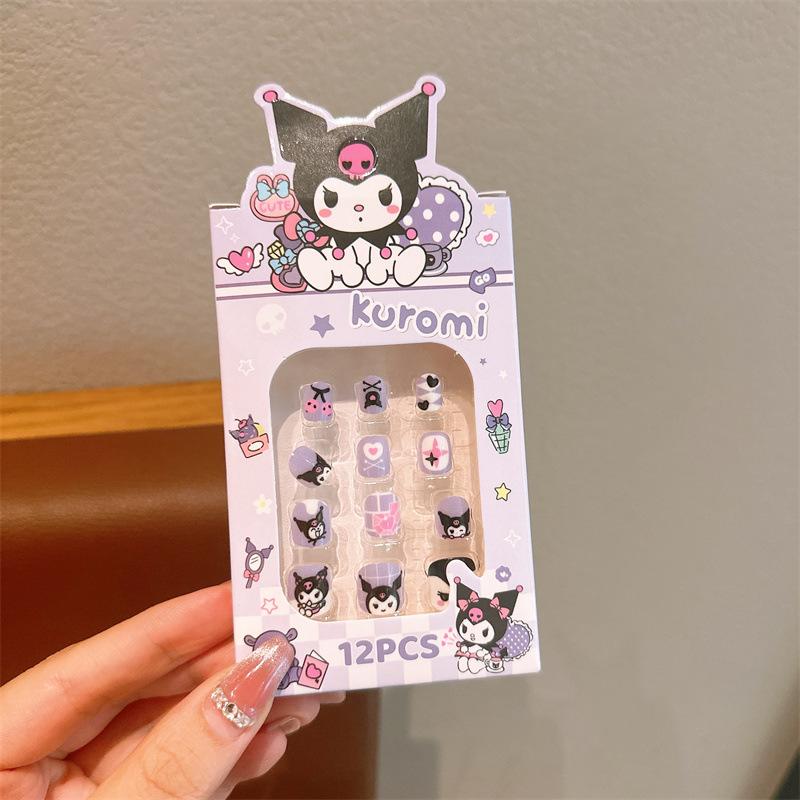 Children s nail sticker set cute princess sticker removable hard fake piece nail art girl cute cartoon gift female