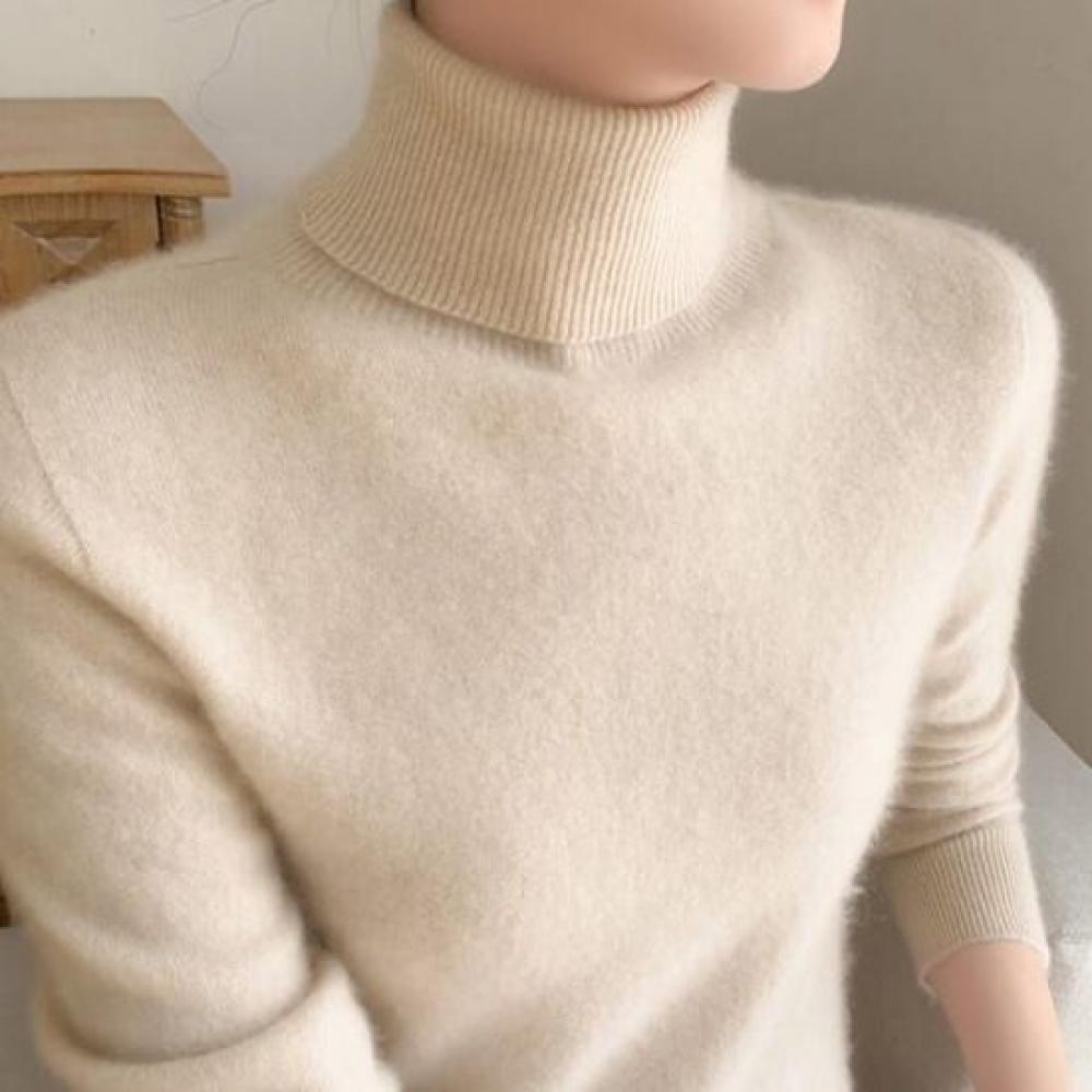 Navava Daily Soft Warm Plain Turtleneck Long Sleeve Knit Top Nk3509