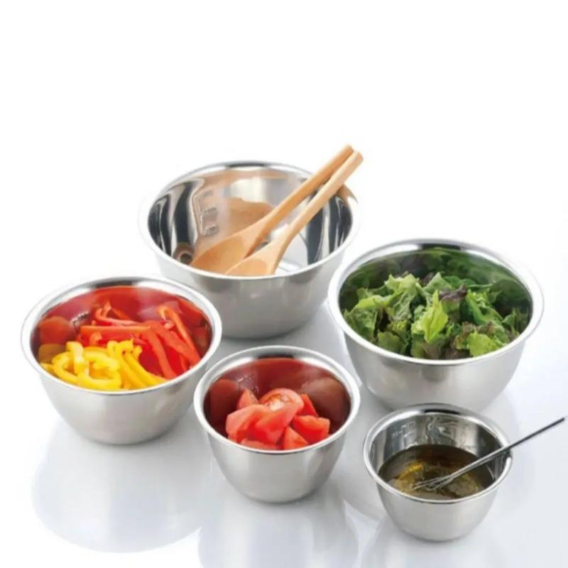 Stainless Steel Mixing Bowls Portable Kitchen Cooking Nesting Storage Bowls for Home Outdoor Camping Accessories
