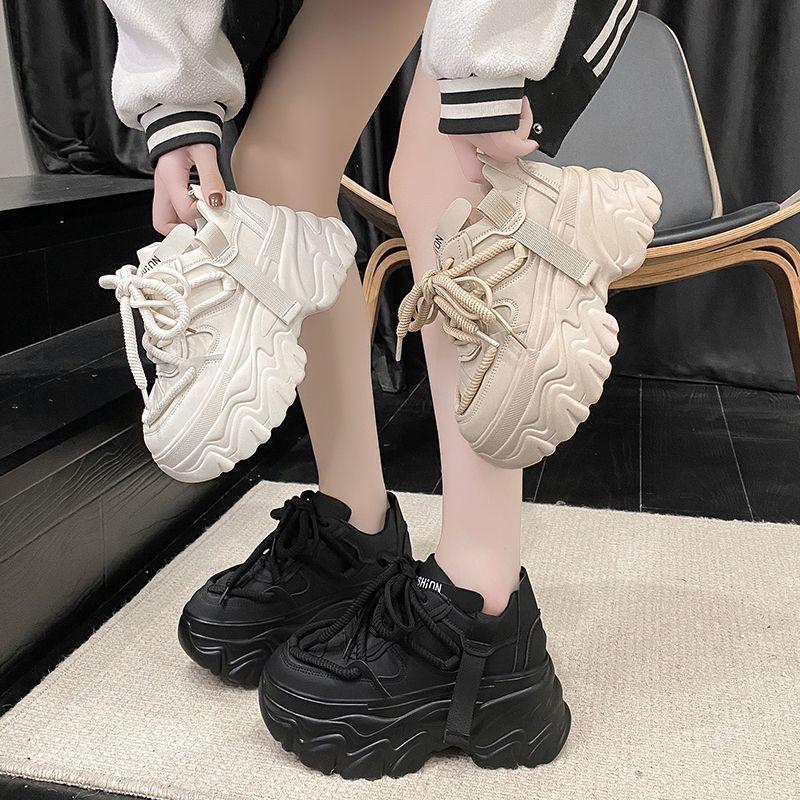 Dad Shoes Women's Spring and Autumn New Thick Bottom Heightened Platform Shoes Ins Trendy All-Match Casual Sneaker