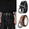 Cool Carved Buckle Belt Wide PU Vintage Waistband Fashion Double Buckle Waist Belt  Couple