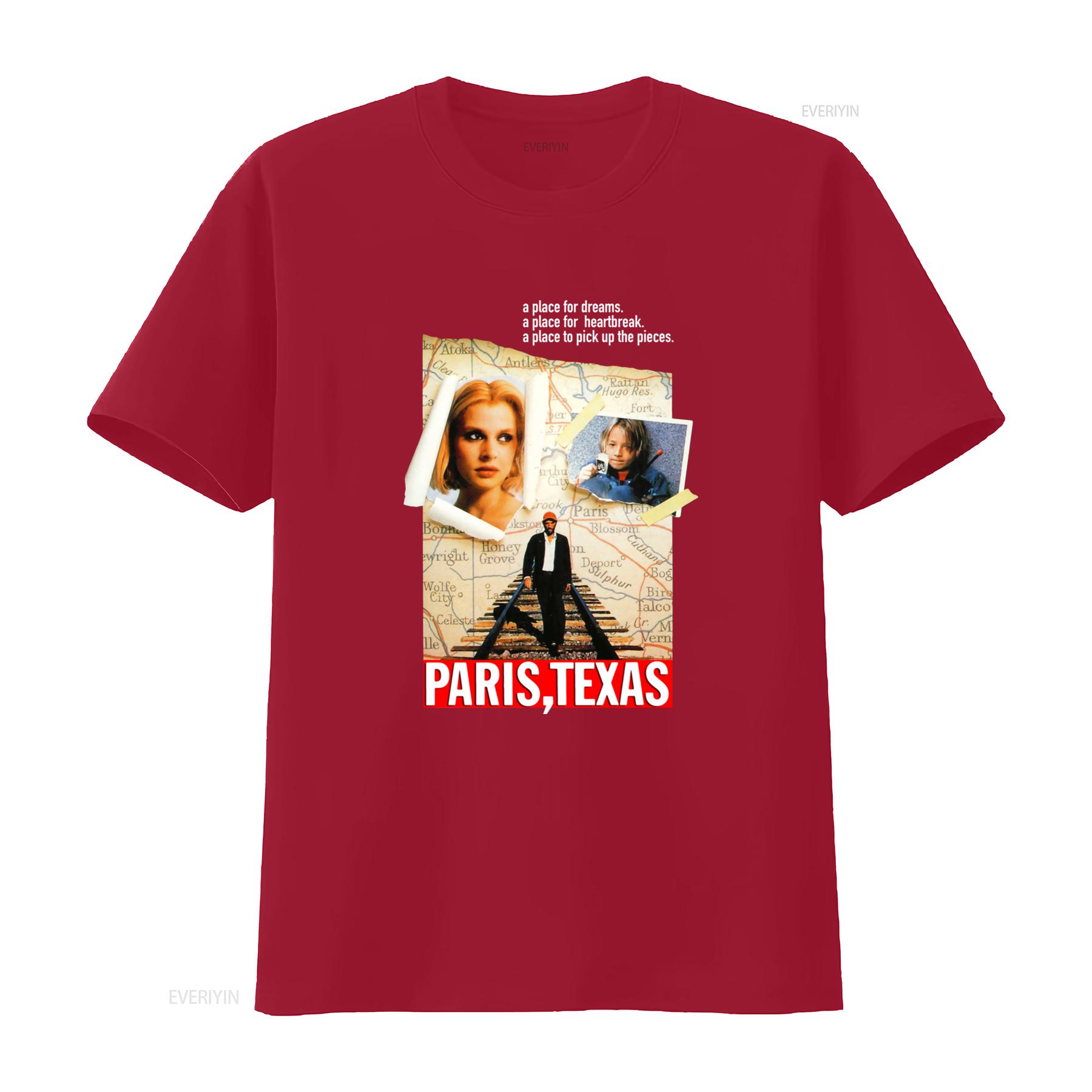 Paris Texas Movie Poster 1984 Drama T shirt A Place for Dreams Heartbreak Design vintage Washed Slightly designer clothes homme S