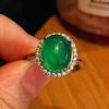 Jade Green Ice Color Glowing Natural Chrysoprase Ring Agate Ring Real Shot