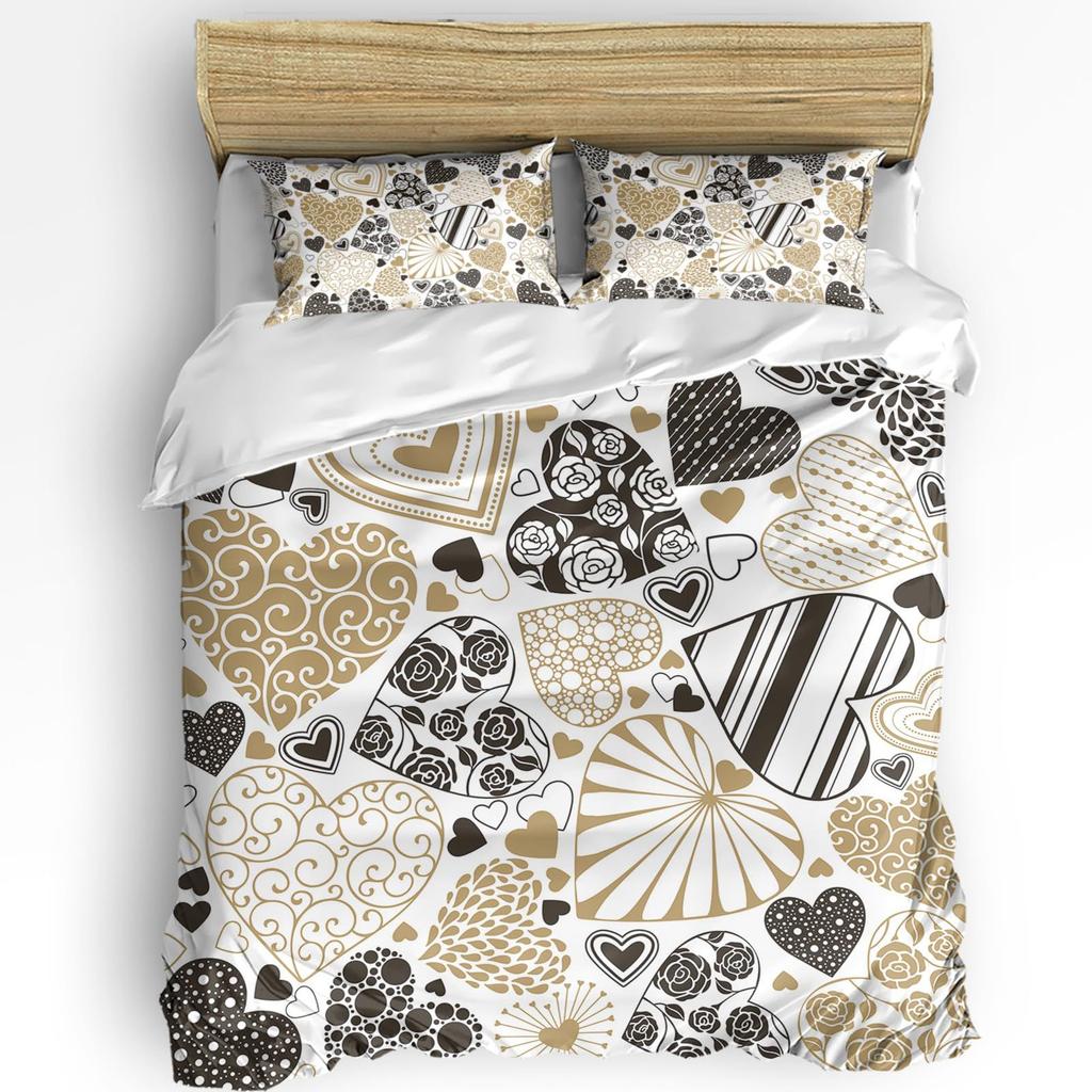Christmas golden bell red ribbon three-piece quilt cover 3D digital printing bedding set