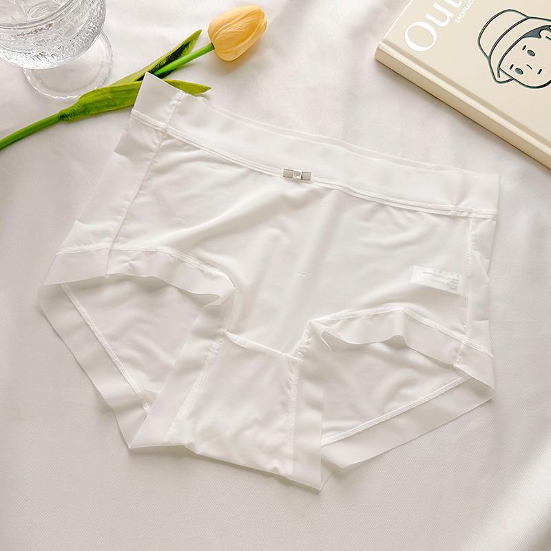 Bare Feel Women s Seamless Ice Silk Underwear - Lightweight, Mid-Waist, Breathable, Quick-Dry Triangle Briefs with Cotton Crotch. XL 115-130 jin