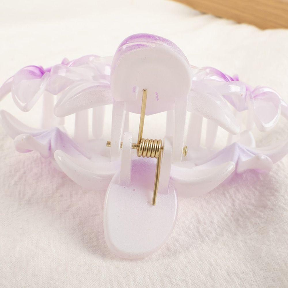 Gradient Design Hair Clip Claws Plumeria Shark Hair Claw Colorful Gradient Flower Clips  Girls Gift