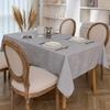 European High-density Light Luxury Style Simple and Rich Hemp Rectangular Yarn-dyed Polyester Hemp Jacquard Household Dining Table Cloth
