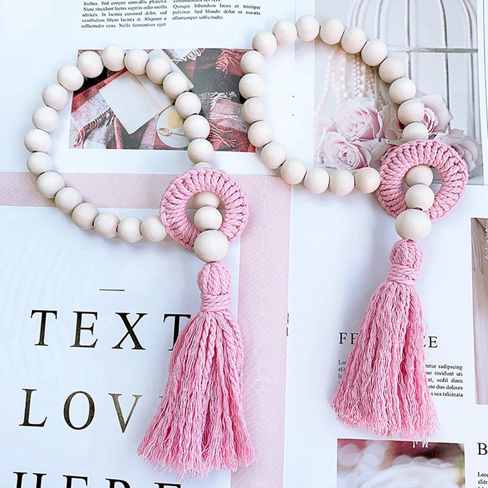 Tassel Beaded Wood Curtain Tie Suitable for Family Bohemian Lovers Wood Pastoral