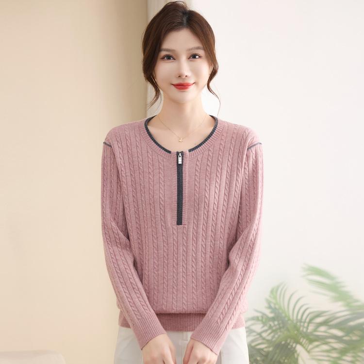 Baita Sweater Mother Outfit Autumn and Winter Knitted Sweater Long Sleeve Loose New Top