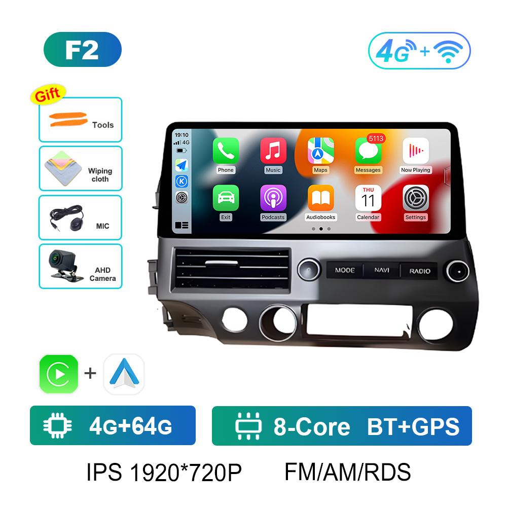 Android Intelligent System Bluetooth for Honda Civic 2008 2009 2010 - 2011 Wireless Carplay GPS Navigation Accessories Head Unit