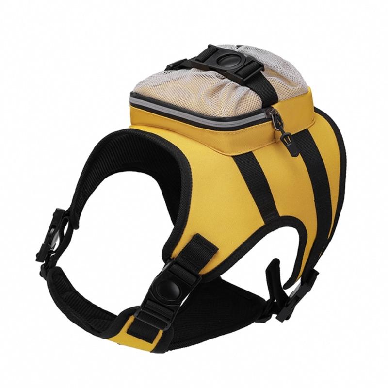 

Dog Vest Adjustable Training Harness for Large Medium Dogs Backpack Strong Heavy Duty Harness Soft Handle L жёлтый