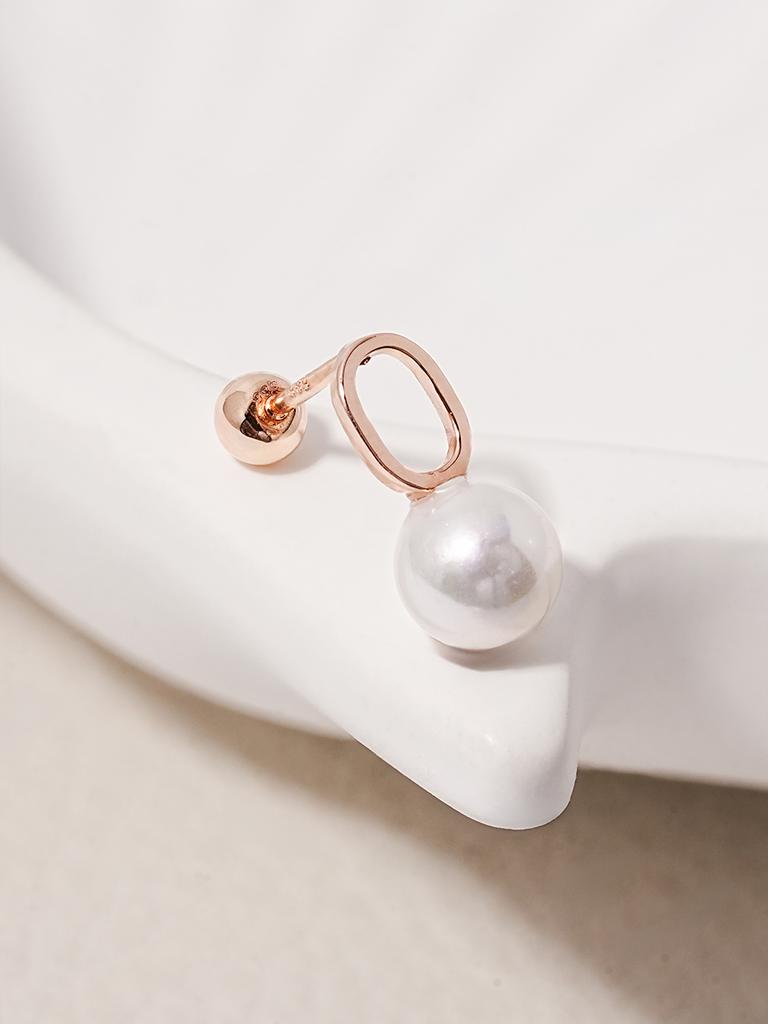 Minimalpiercing 14K Mini Pearl Point Piercing Earrings