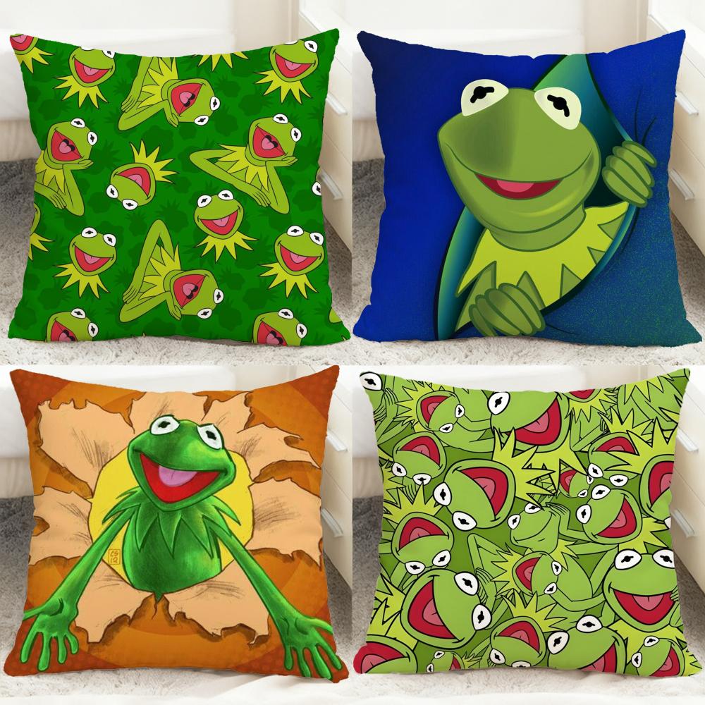 Trendy KKermit the Froging Cushion Cover Comfortable Reversible Pillow Cover Ideal for Car Sofa Bedroom Beyond