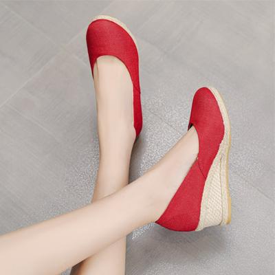 Fashion Wedges Woman Spring Summer Espadrilles Women Casual Slip-on Loafers Heeled Shoes Comfort Shallow Pumps Footwear Zapatos Mujer