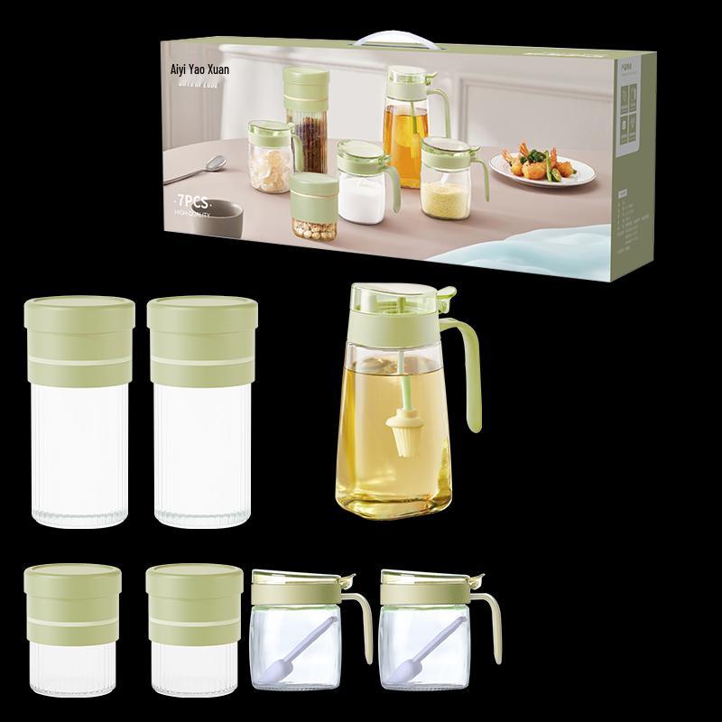 Стеклянный набор из 7 предметов для хранения масла и приправ 7-Piece Set, 4200ml