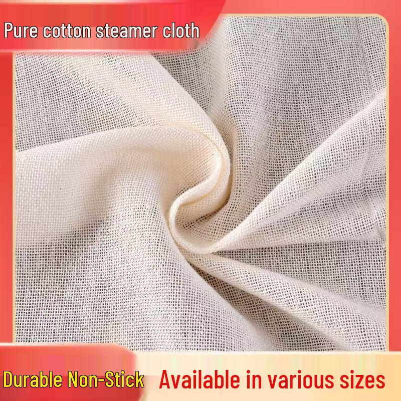 Pure Cotton Steamer Basket Liner - Large Square Tofu Cloth, Durable Gauze Mat, Steaming Buns Cover.