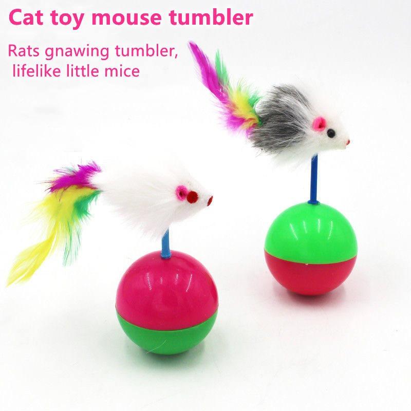 1pc New Arrival Durable Pet Cat Toys Mimi Favorite Fur Mouse Tumbler Kitten Cat Toys Plastic Play Balls for Catch Cats Supplies