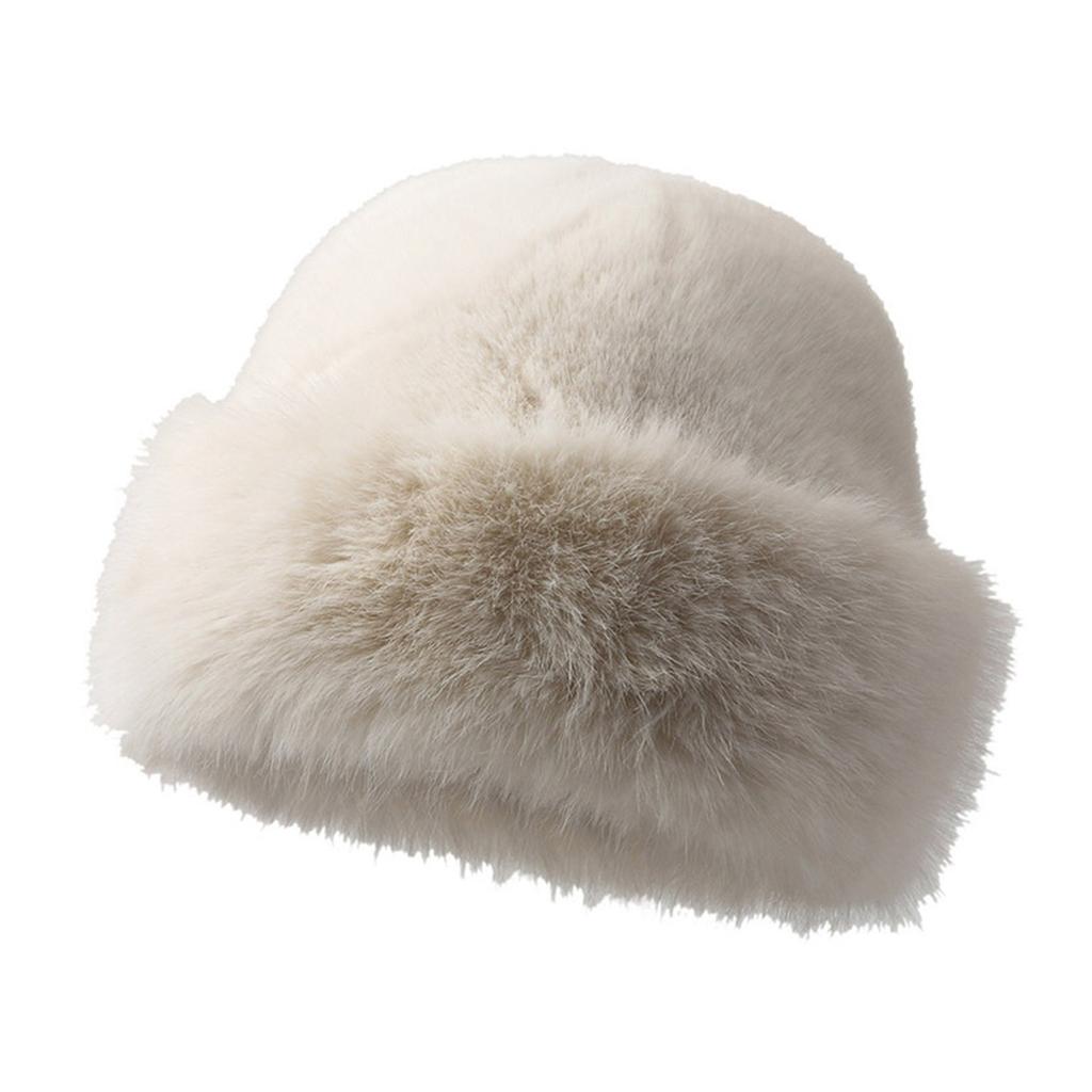 Sweet Girls Plush Bucket Hat Cute Ladies Fisherman Cap Russian Style Woman Teens Casual Winter Shopping Keep Warm Hat