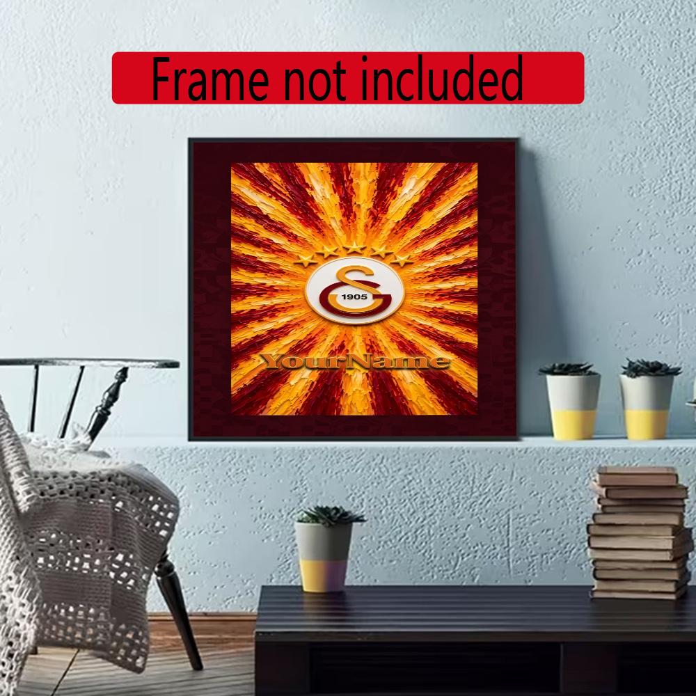 Galatasaray Customize Your Name Diamond Painting Round Diamond Diy Frameless Holiday Artwork Suitable For Home Office Wall Decoration