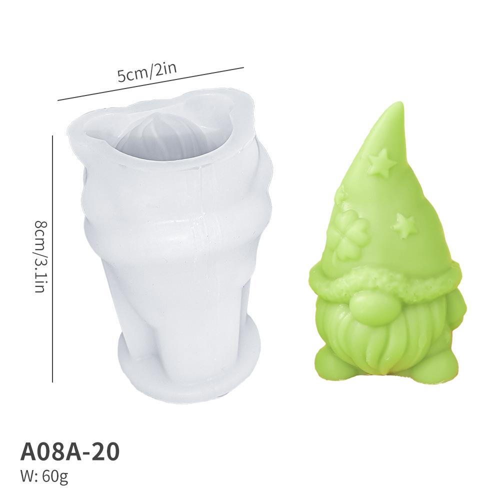 DIY Svíčka Santa Clause Silikonové formy 3D Bezobličejový trpaslík Vonná svíčka Sádra Mýdlo Pryskyřice Řemeslná forma Vánoční dárkový nástroj pro výrobu