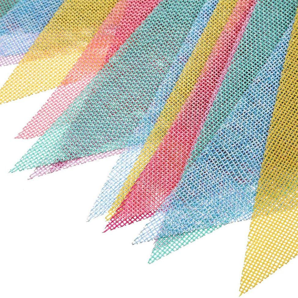Buy 4 Strings 12 Flags Garland Flags Pennants Imitation Burlap Banner ...