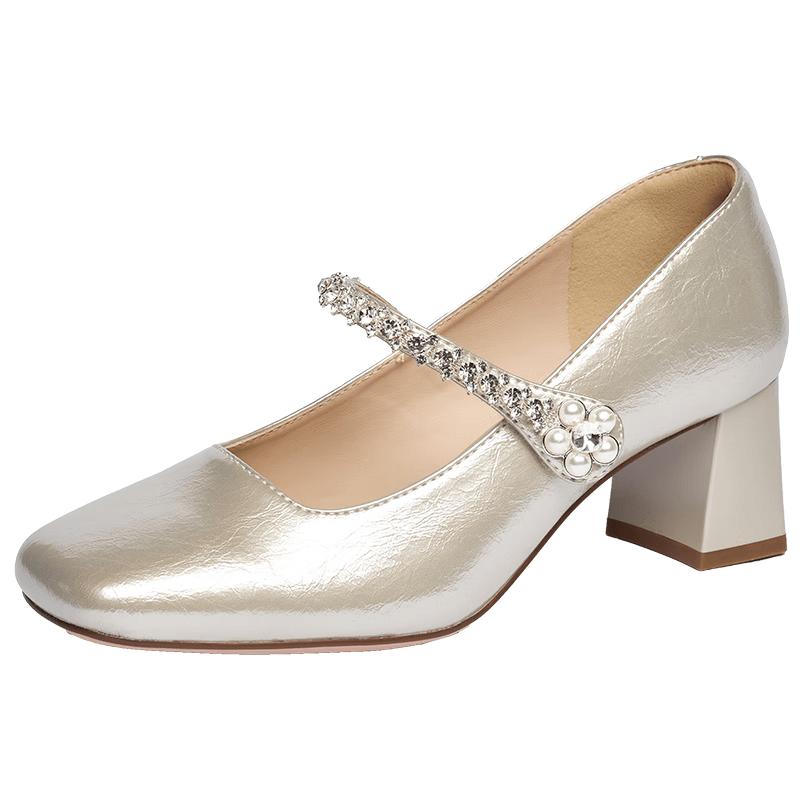 Zhuoshini Block Heel Mary Jane Pumps 35