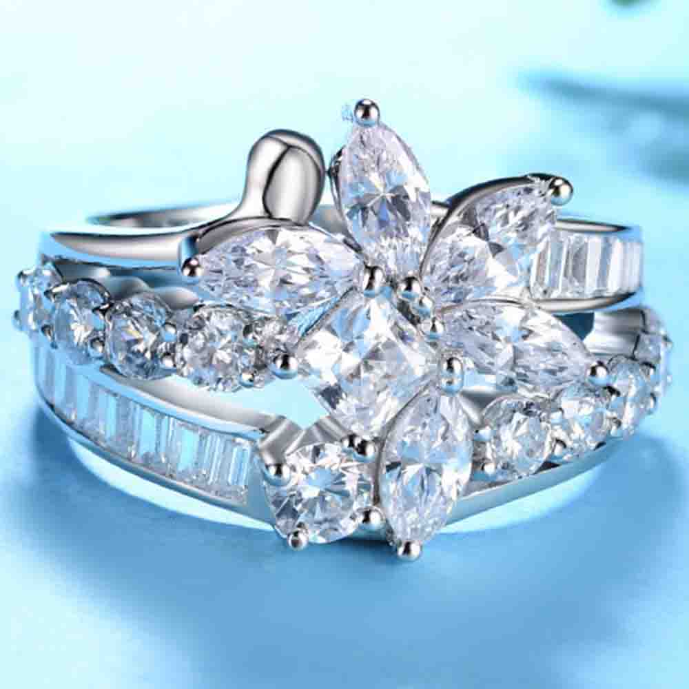 WUIHA Vintage 100% 925 Sterling Silver Lab Sapphire High Carbon Diamonds Gemstone Wedding Engagement Cocktail Ring Fine Jewelry
